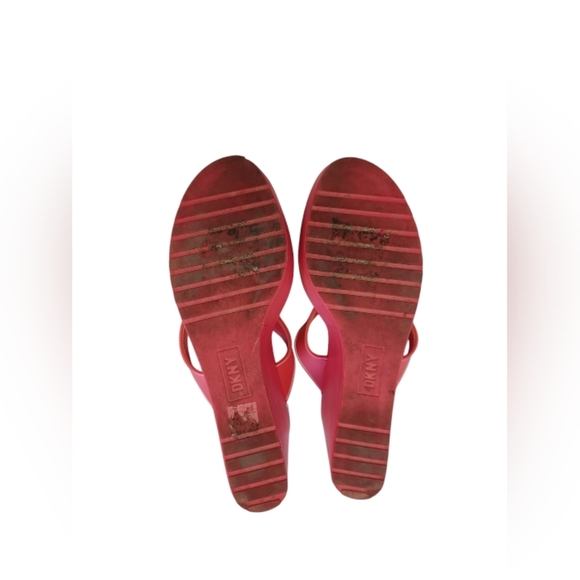 DKNY Women's Pink Wedge Sandals GUC Size 10 - Picture 8 of 8